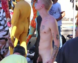 naked body paint public